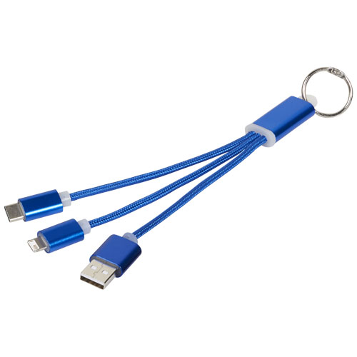 Câble de chargement personnalisable 3 en 1 Bleu royal